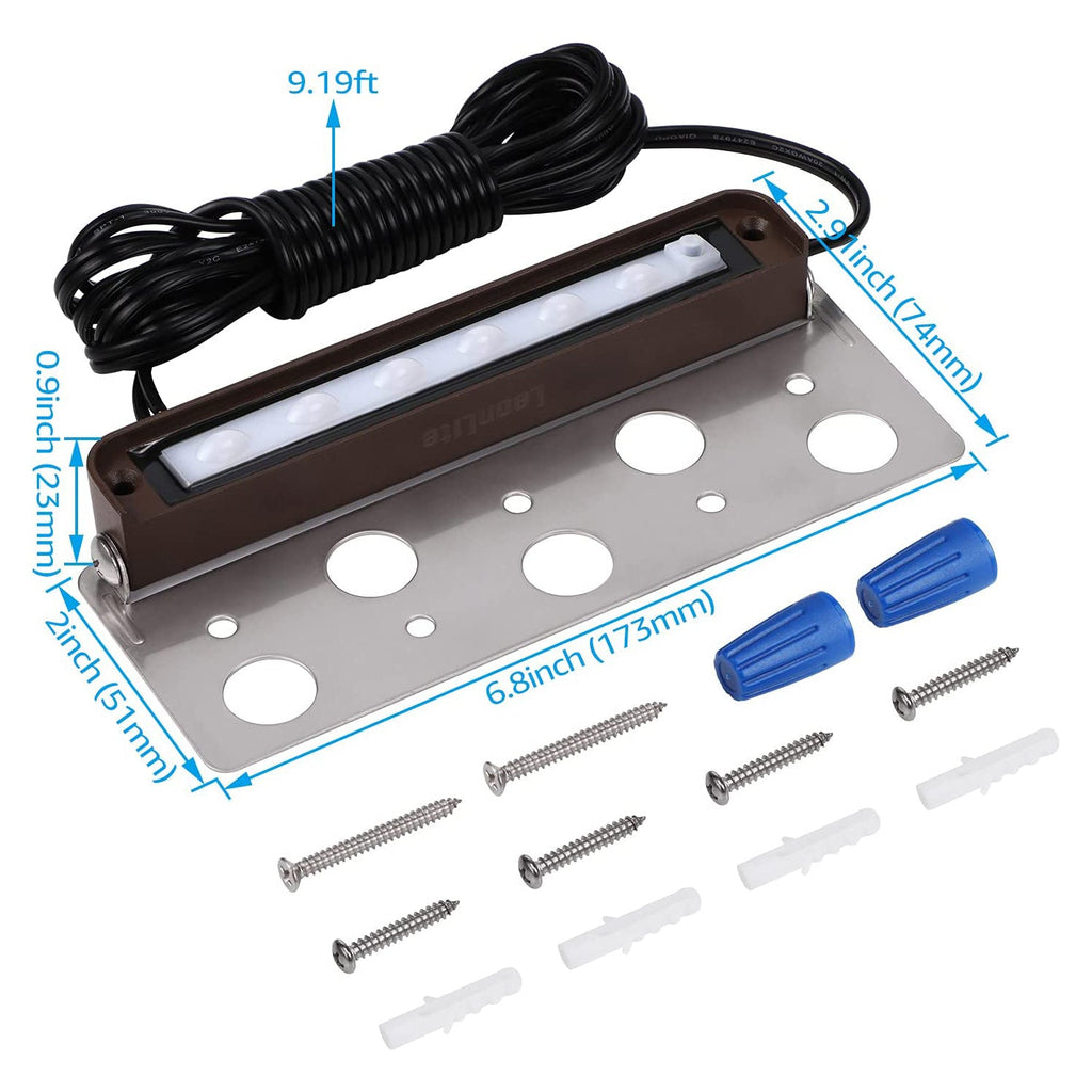 ELA07 8-Pack 7 Inch 3W RGB LED Retaining Wall Lights, Hardscape Color Changing 12V Low Voltage Landscape Lights