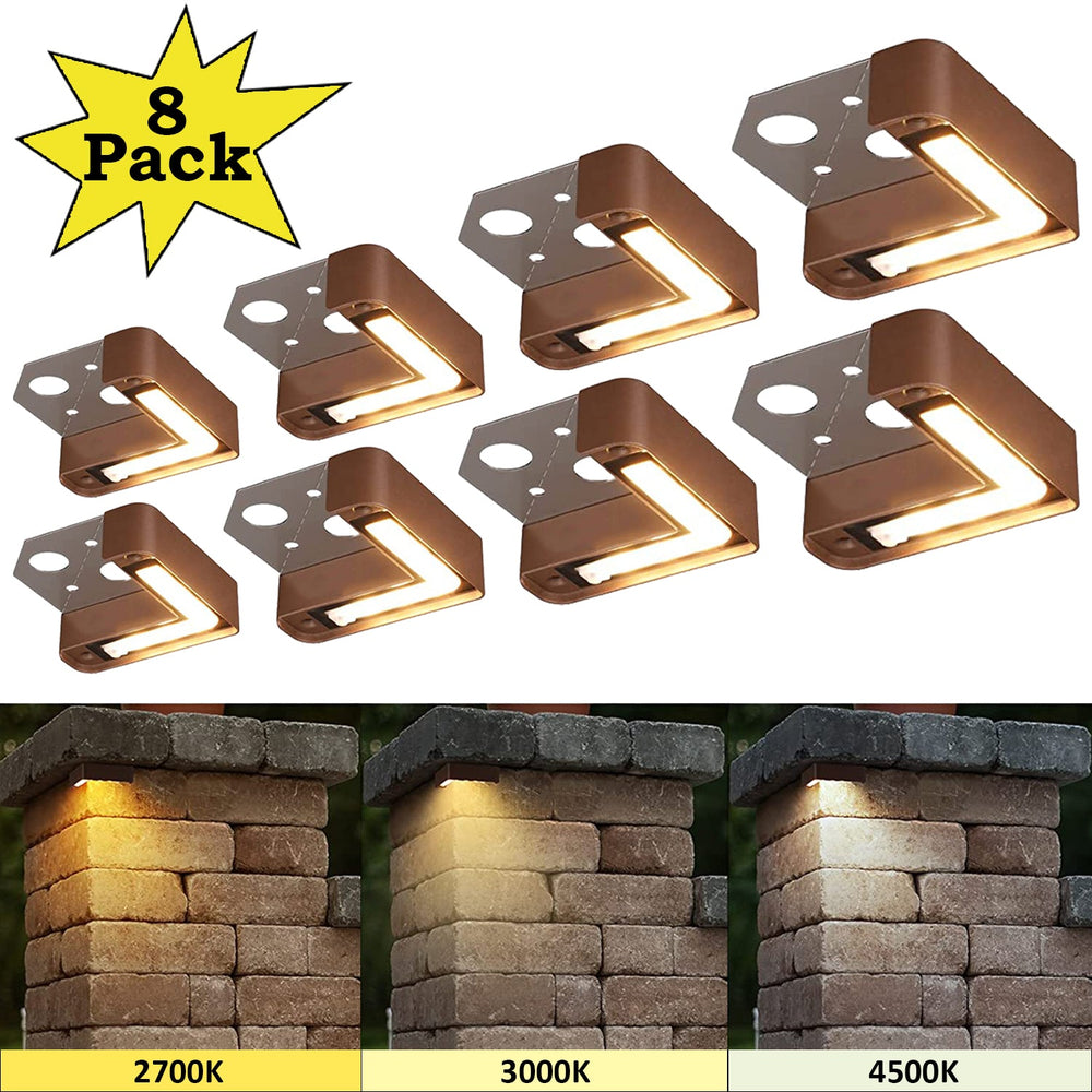 Outdoor low voltage white rectangle surface brick step wall LED light kit