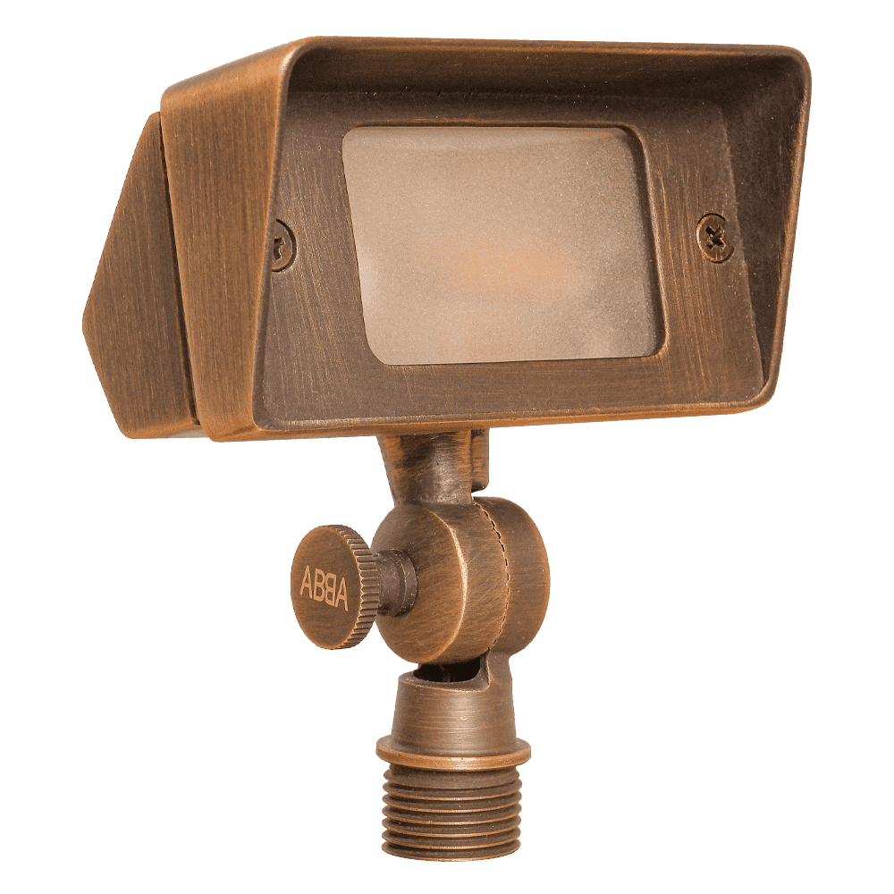 FPB01 Brass Rectangular LED Directional Flood Light Adjustable Lighting - Kings Outdoor Lighting