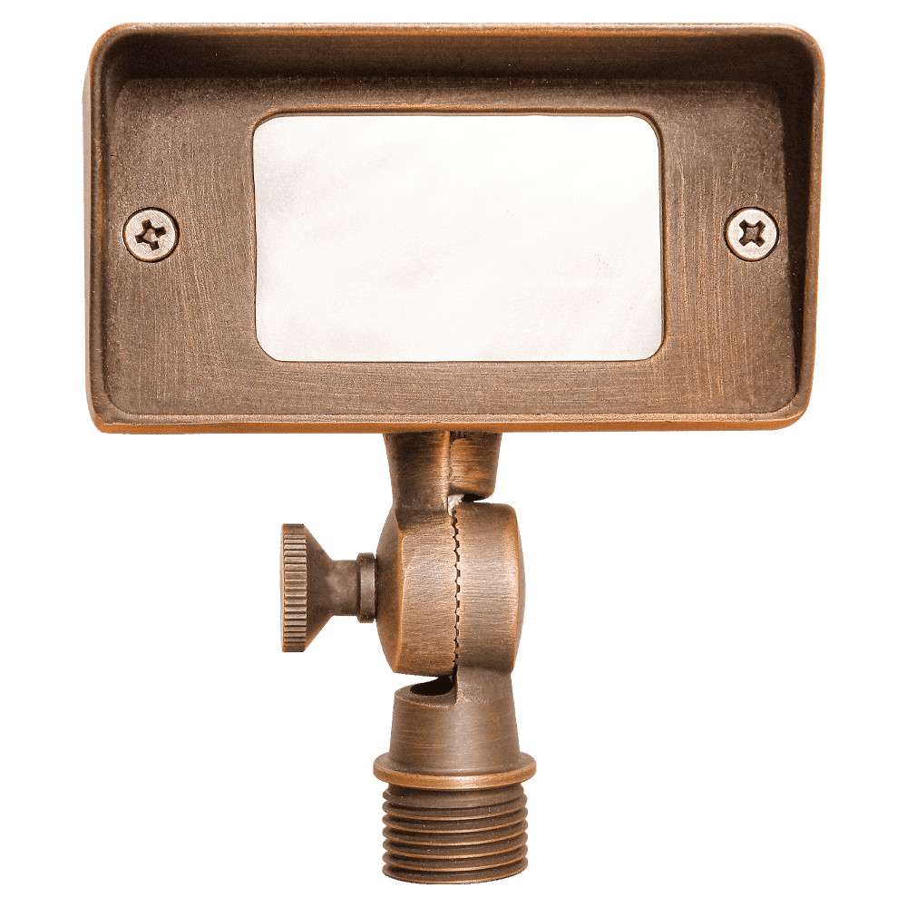 FPB01 Brass Rectangular LED Directional Flood Light Adjustable Lighting - Kings Outdoor Lighting