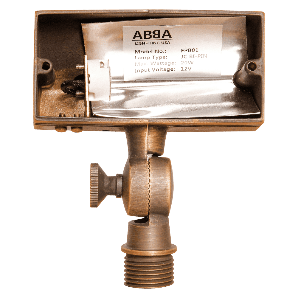 FPB01 Brass Rectangular LED Directional Flood Light Adjustable Lighting - Kings Outdoor Lighting