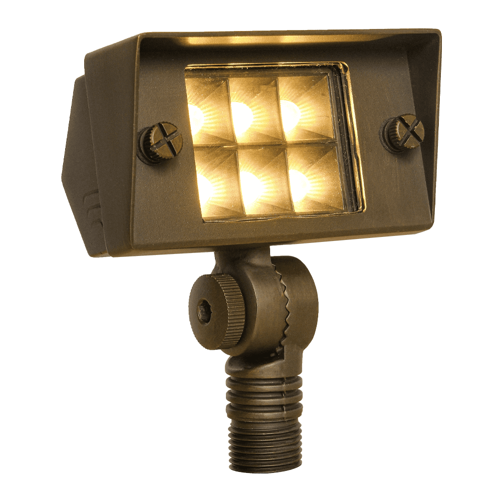 FPB02 Cast Brass Flood Light | 2W-7W Integrated Low Voltage Landscape Light - Sun Bright Lighting