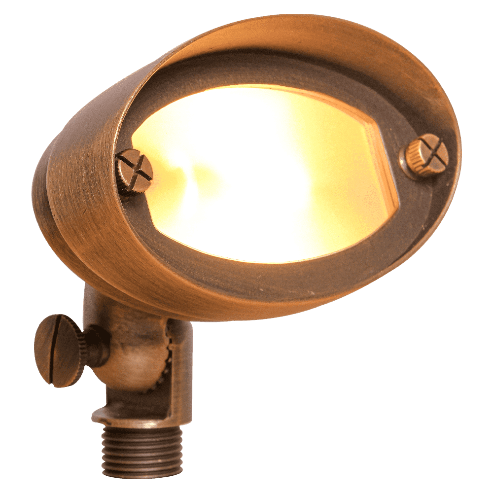 FPB03 Brass Oval LED Directional Flood Light Adjustable Lighting - Kings Outdoor Lighting