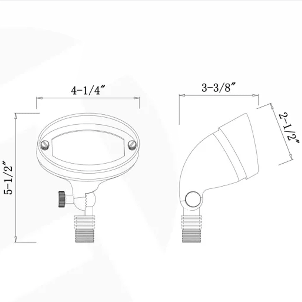 FPB03 Brass Oval LED Directional Flood Light Adjustable Lighting.