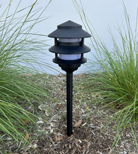 Bougie Solid Cast Brass Pagoda Path & Area Light Black Finish