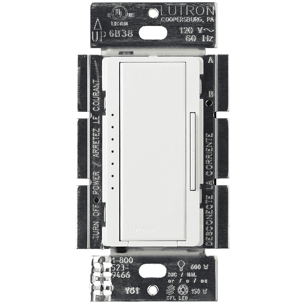 Lutron Maestro C.L Dimmer Switch MACL-153M-WH, White.