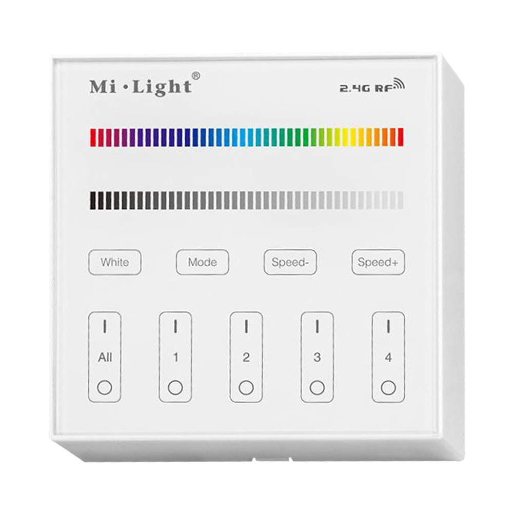 MiBoxer RGB/RGBW Wall Mounted Smart Panel Wireless Remote 4 Zones 2.4G RF