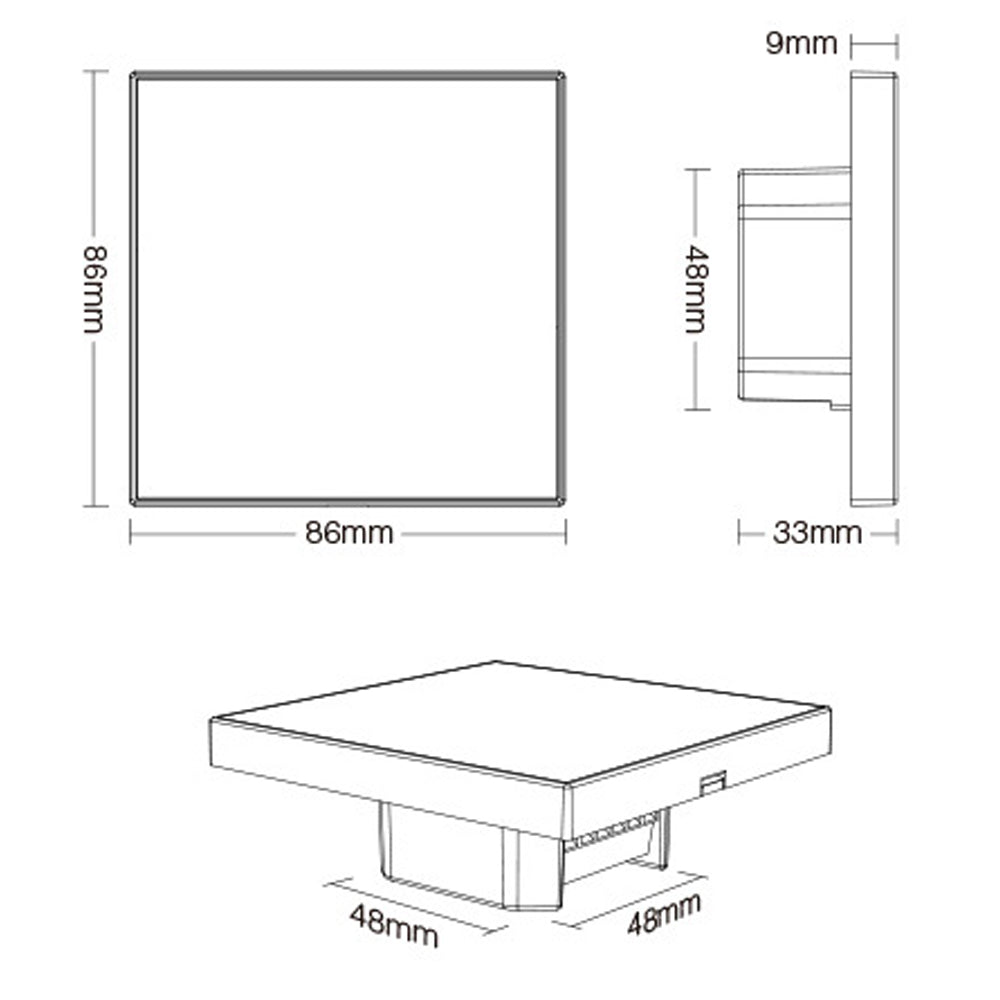 MiBoxer RGB/RGBW Wall Mounted Smart Panel Wireless Remote 4 Zones 2.4G RF