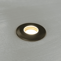 Crete Flat Cover Solid Cast Brass Mini In-ground / Deck / Recessed Light Low Voltage Outdoor Lighting