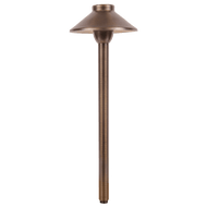PLB02 Clear Lens Outdoor Garden Pathway Light | 12V Low Voltage Brass Path Light - Natural Brass / None