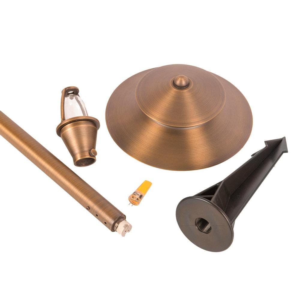 PLB04 Two Tier Brass LED Pagoda Low Voltage Path Light - Kings Outdoor Lighting