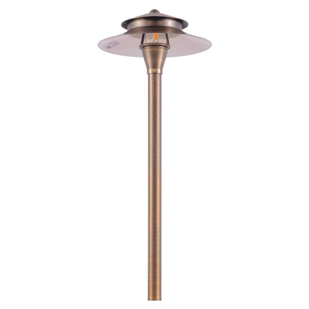 PLB04 Two Tier Brass LED Pagoda Low Voltage Path Light - Kings Outdoor Lighting