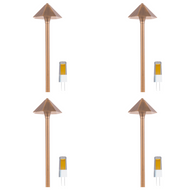 Accesorio de paisaje de iluminación exterior de vía de bajo voltaje LED de latón PLB11  - 4 Pack