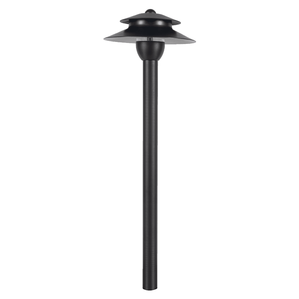 PLB13 Two Tier Brass Path Low Voltage Pagoda Light Led Landscape Lighting Fixture - Kings Outdoor Lighting