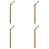 PLB16 4x/8x/12x Package Adjustable Lamp Ready Brass Round L-Shaped 12V Low Voltage Pathway Light with G4 3W 3000K - Natural Brass / 4 Pack