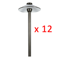 RPL8902 x12 Package Outdoor Garden Pathway Light | Low Voltage Brass Path Light