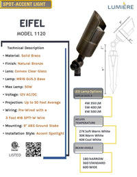 Eifel Natural Bronze Solid Brass Accent Spot Light