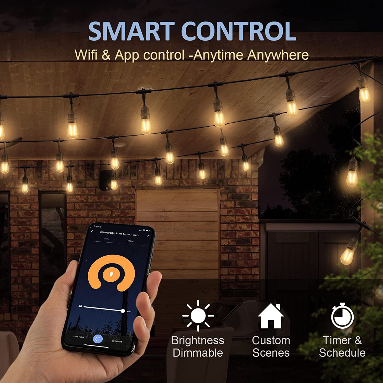 SL102 Weatherproof Dimmable Smart Outdoor String Lights – Kings Outdoor ...
