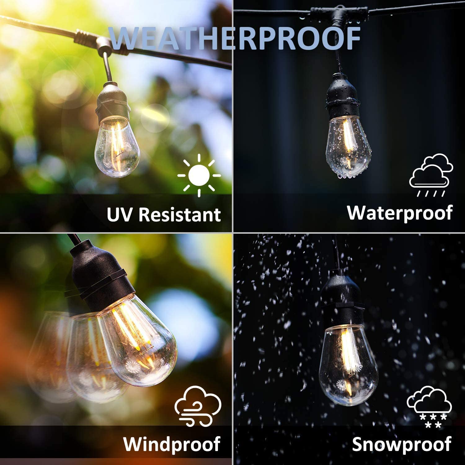 Weatherproof String SL102 Weatherproof Dimmable Smart Outdoor String Lights – Kings Outdoor ...