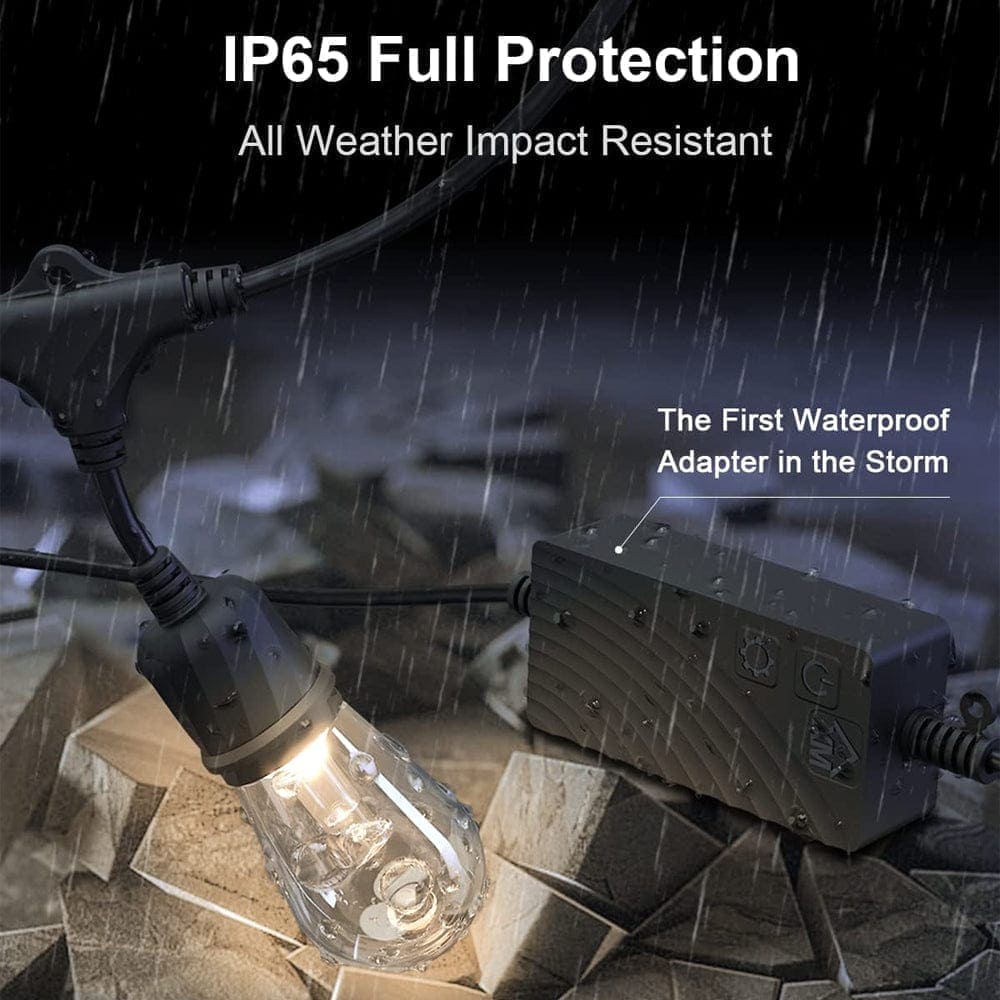 SLR100 LED RGBW Smart Bistro String Lights Color Changing Outdoor Weatherproof 12V Edison Bulbs