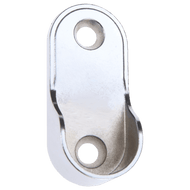 SM08 Oval Wardrobe Rail End Brackets Steel Closet Rod Socket Holder Pair - 10 Pack