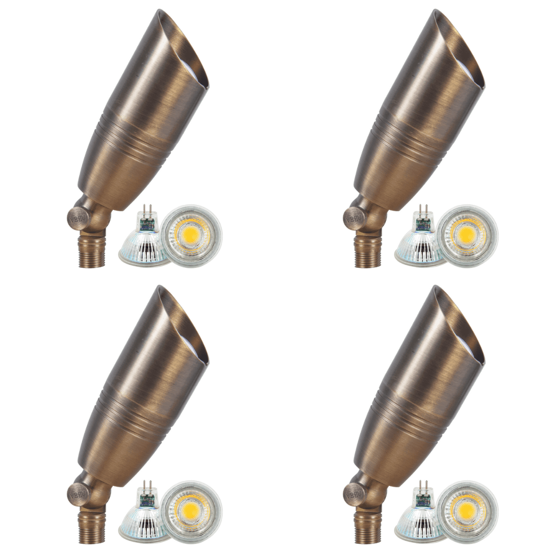 6 Pack Low Voltage Solid Brass Dark Bronze Magie Spot Light - Outdoor  Landscape Lighting