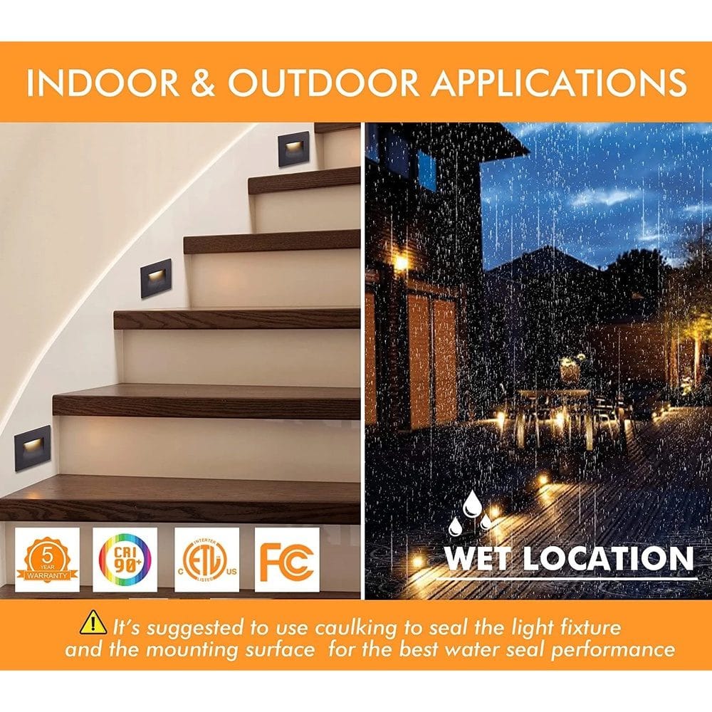 STA07 3W 3CCT Rectangular Waterproof Horizontal LED Stairs Step Light Fixture