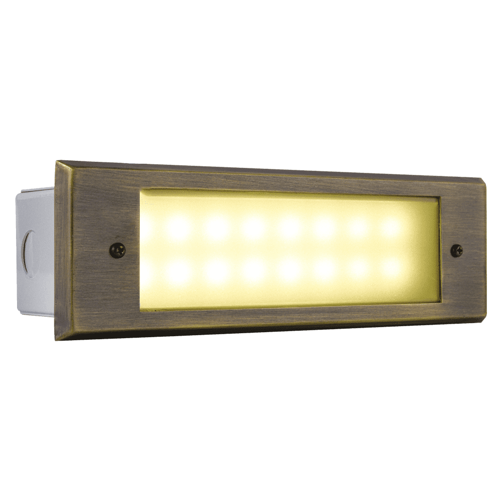 STB10 3W LED Indoor Outdoor Horizontal Brass Step Light Kings Outdoor