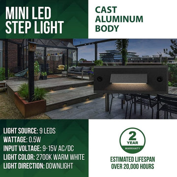 10 pcs Low Voltage WIFI LED Deck Step Stair Fence Lights Landscape Yard  Lighting