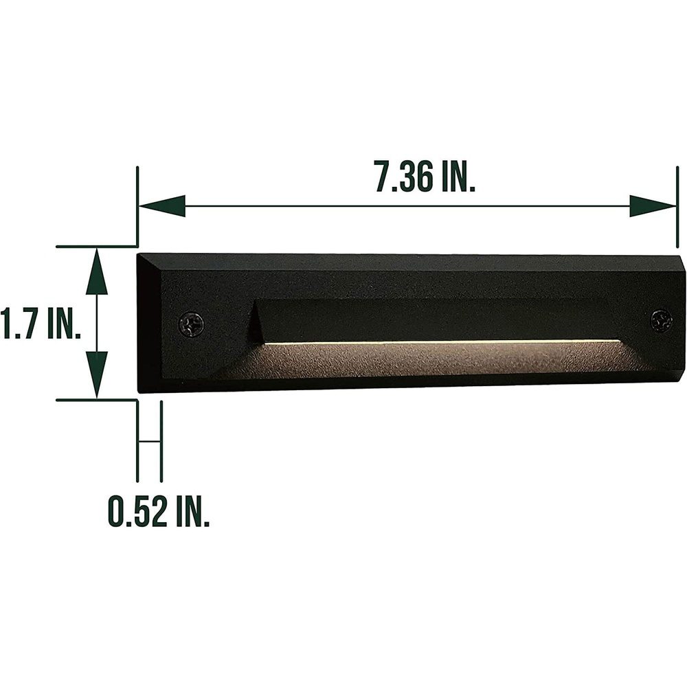 STLA06 6-Pack 2W Slim Black Low Voltage LED Outdoor Step Lights Package, 12V LED Deck Lights Landscape Lights