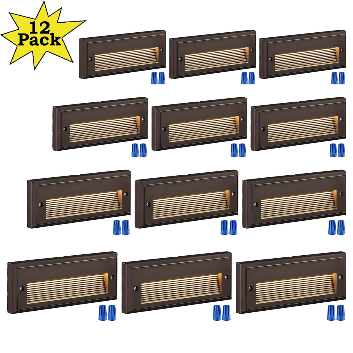 12-Pack of STLA09 Low Voltage Step Lights | Outdoor Deck Lights