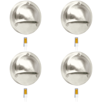 STS09 4x/8x/12x Package LED Round Stainless Steel Deck Light Surface Mount Low Voltage Landscape Lighting 5W 3000K Bulb