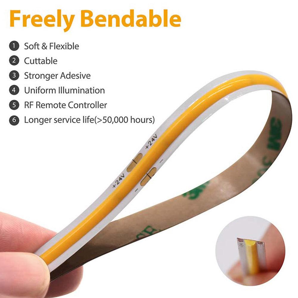 Dotless Linear LED Strip Lights Low Voltage FCOB DC12V Tape Light - Kings Outdoor Lighting