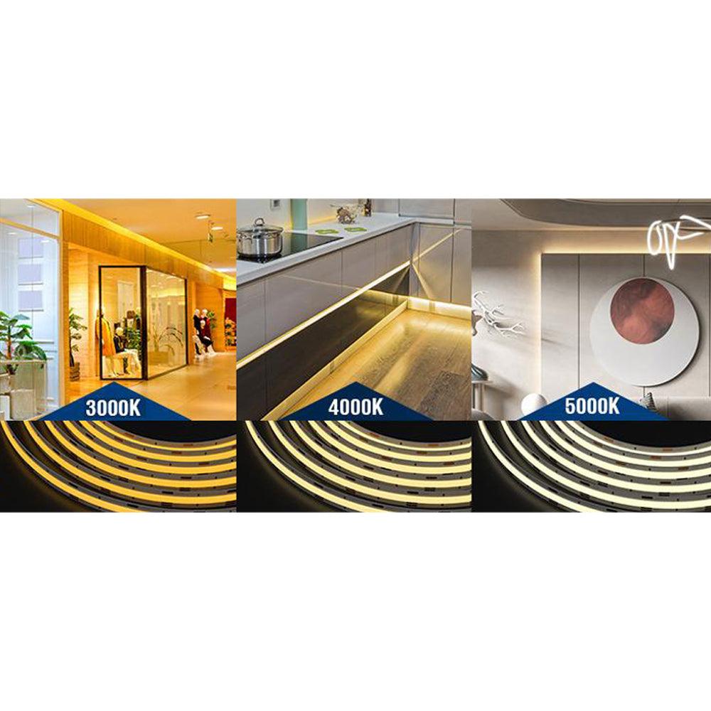 Dotless Linear LED Strip Lights Low Voltage FCOB DC12V Tape Light - Kings Outdoor Lighting