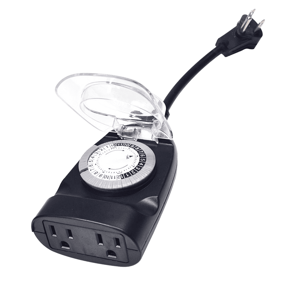 TM01 Plug In Timer Outdoor IP65 Waterproof Mechanical Clock for Garden Lights 24 Hour