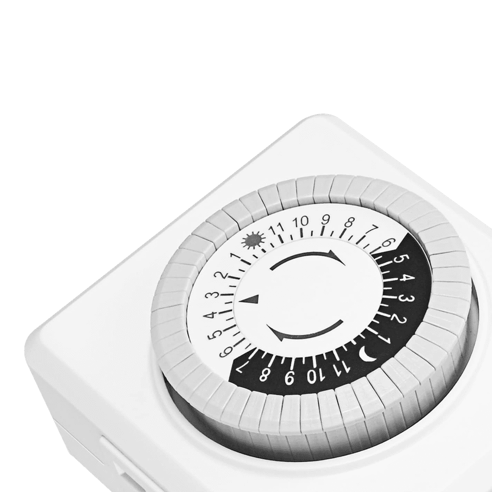 TM02 Plug In Timer Indoor Mechanical Clock for Garden Lights Transformers 24 Hour