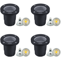 UNA07 4x/8x/12x Package Cast Aluminum Low Voltage Round LED In-ground Well Light IP65 Waterproof 5W 3000K Bulb
