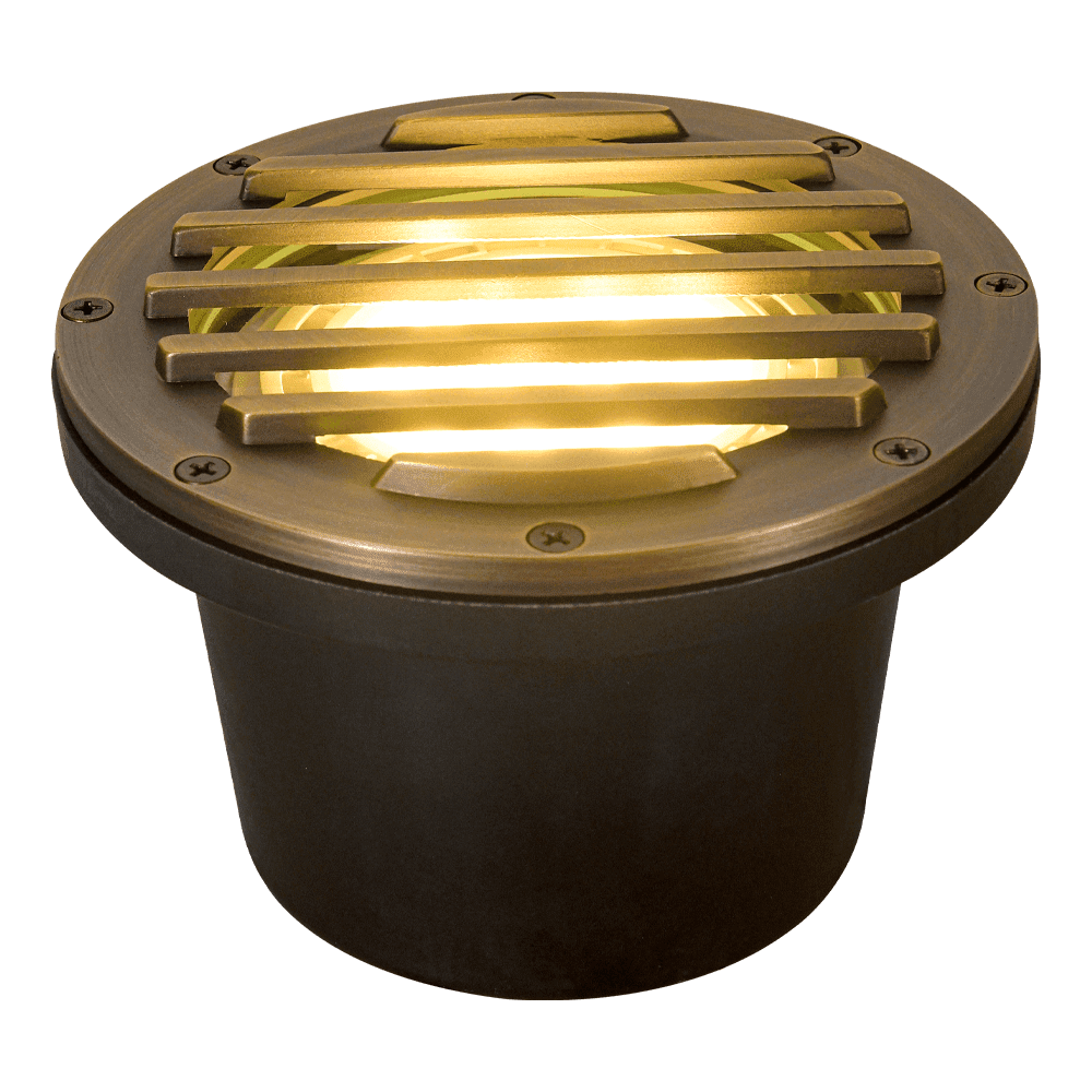 UNB01 Cast Brass Low Voltage Grille Commercial PAR36 LED In-ground Light IP65 Waterproof - Kings Outdoor Lighting