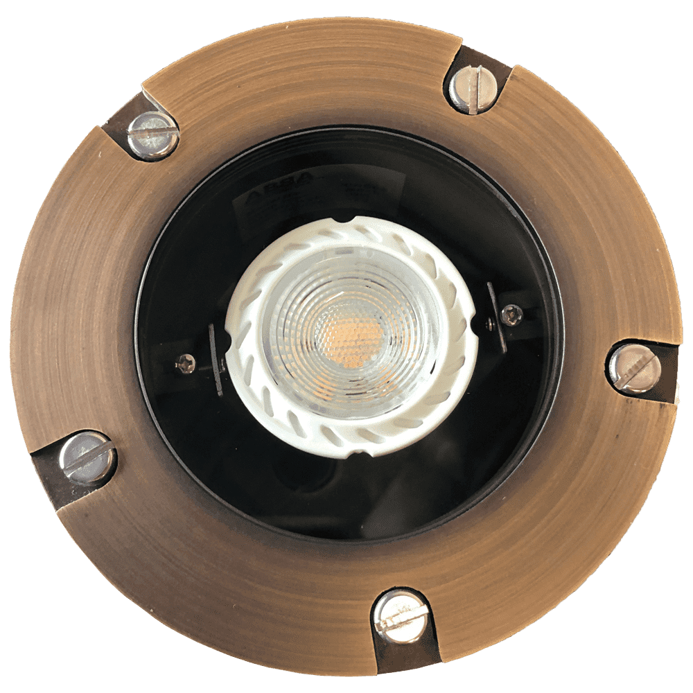 UNB04 Cast Brass Low Voltage Round LED In-ground Light IP65 Waterproof.