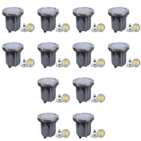 UNB04 4x/8x/12x Package Cast Brass Low Voltage Round LED In-Ground Well Light IP65 Waterproof 5W 3000K Bulb