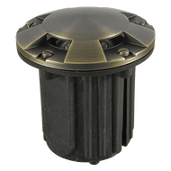 UNB07 Luz de pozo enterrada LED multidireccional redonda de bajo voltaje de latón fundido IP65 a prueba de agua - Ninguna / Natural Brass