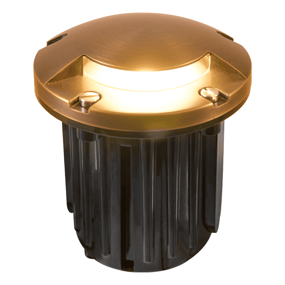 UNB09 Cast Brass Round Moni-Directional Low Voltage LED In-ground Light - Kings Outdoor Lighting