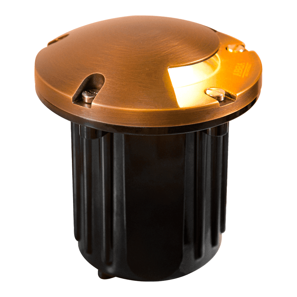 UNB09 Cast Brass Round Moni-Directional Low Voltage LED In-ground Light - Kings Outdoor Lighting