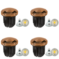 UNB09 4x/8x/12x Package Cast Brass Round Mono-Directional Low Voltage LED In-ground Light 5W 3000K Bulb