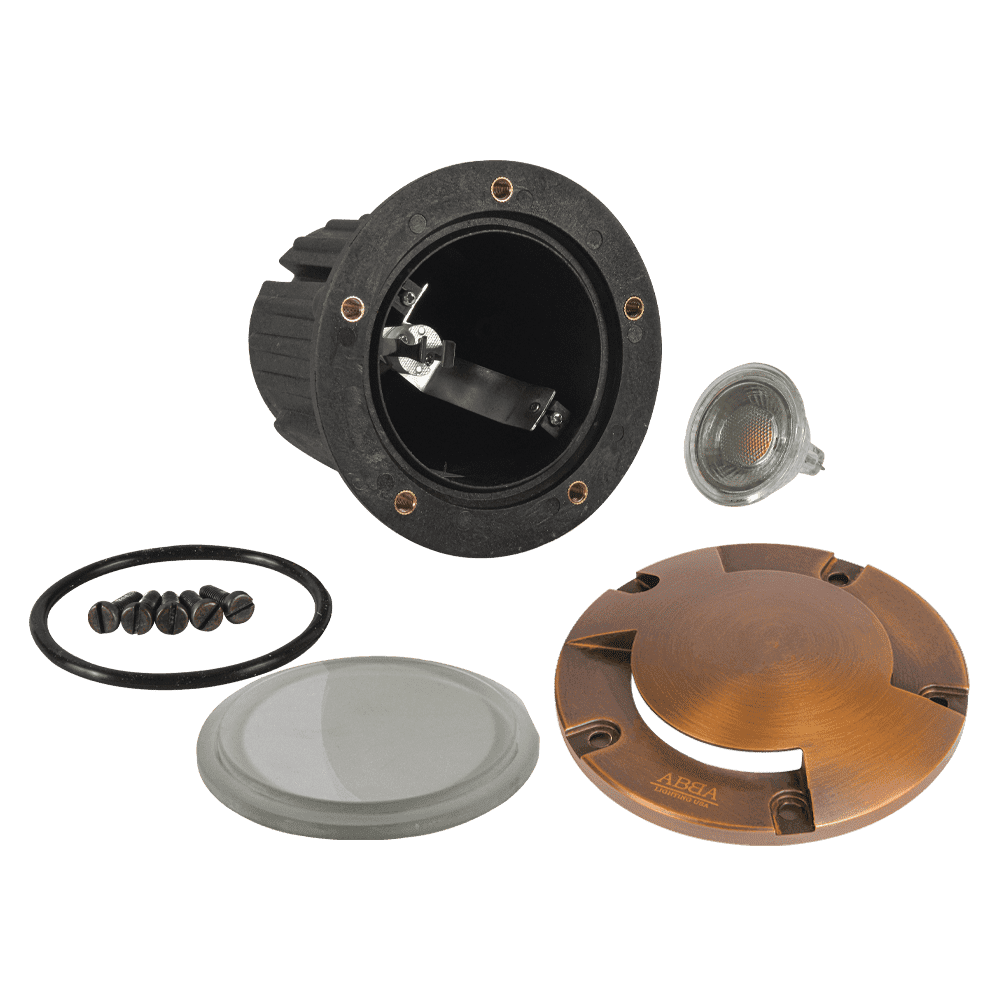 UNB10 Cast Brass Round Bi-Directional Low Voltage LED In-ground Light - Kings Outdoor Lighting