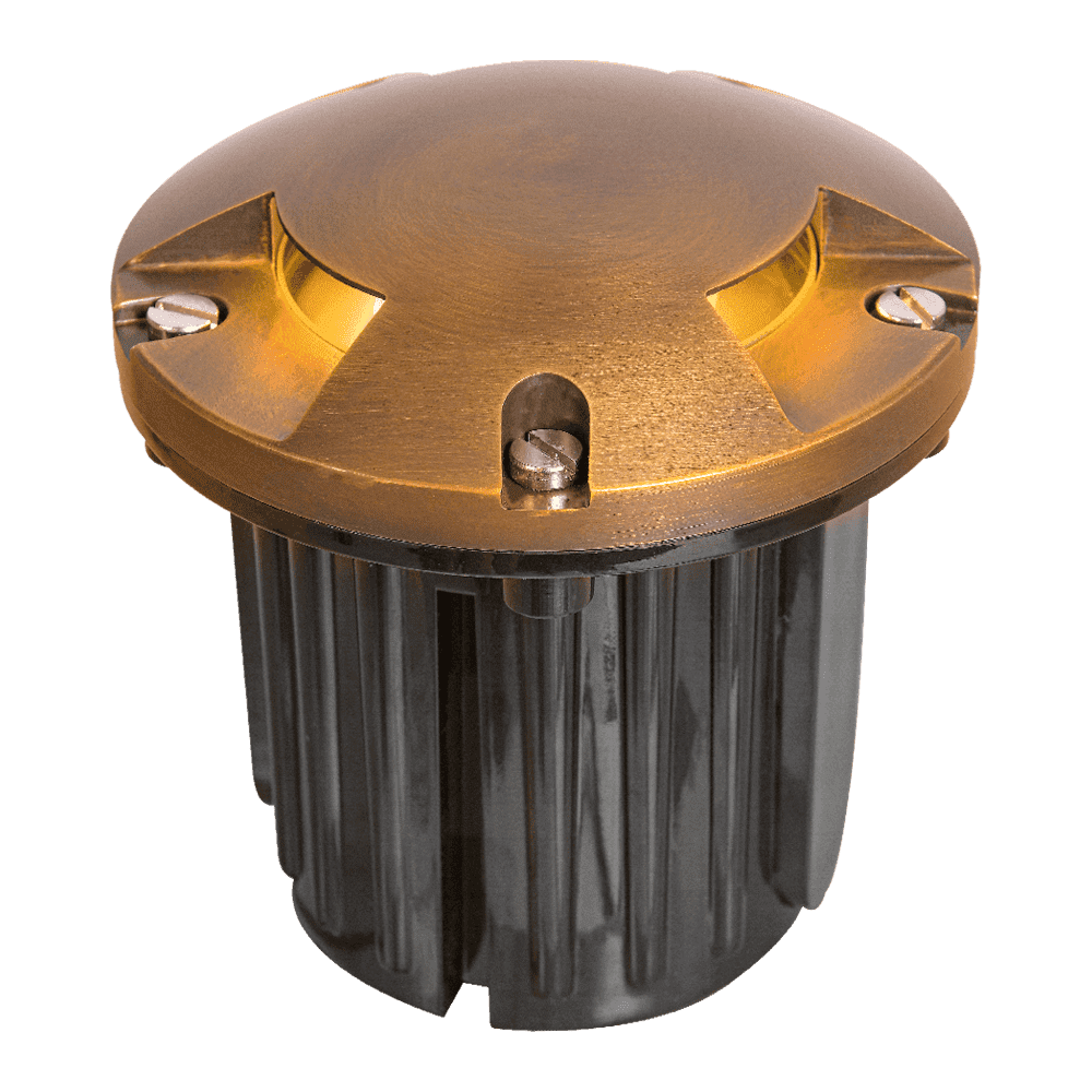 UNB11 Cast Brass Round Tri-Directional Low Voltage LED In-ground Light - Kings Outdoor Lighting