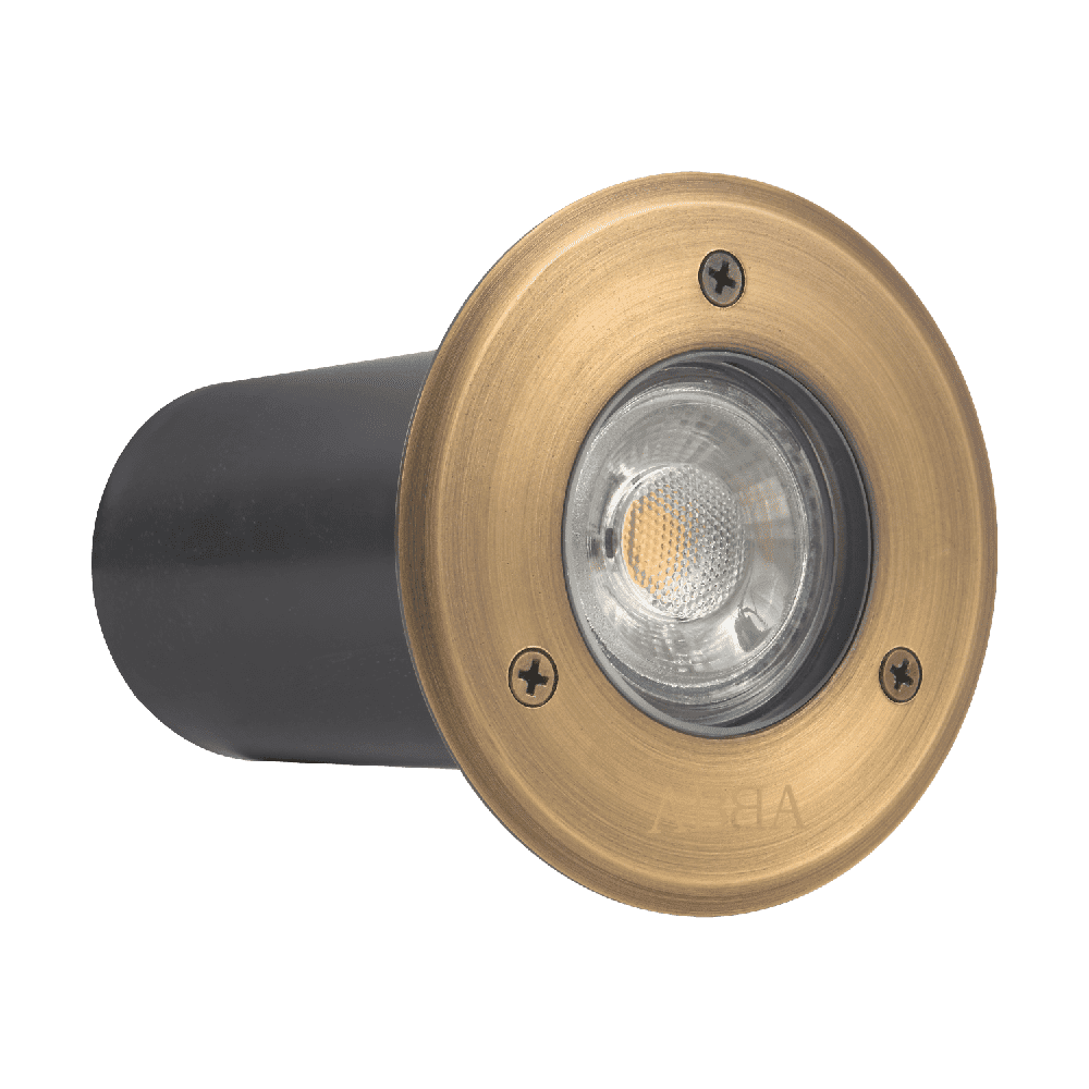 UNB12 Cast Brass Low Voltage Round LED In-ground Light IP65 Waterproof - Kings Outdoor Lighting