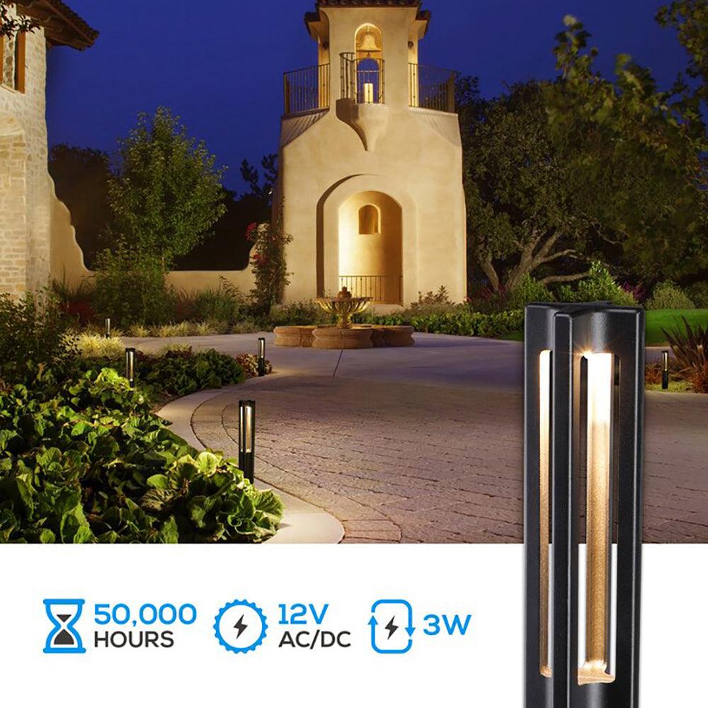 CD53 Low Voltage LED Rectangular Bollard Light Outdoor Path Lighting.