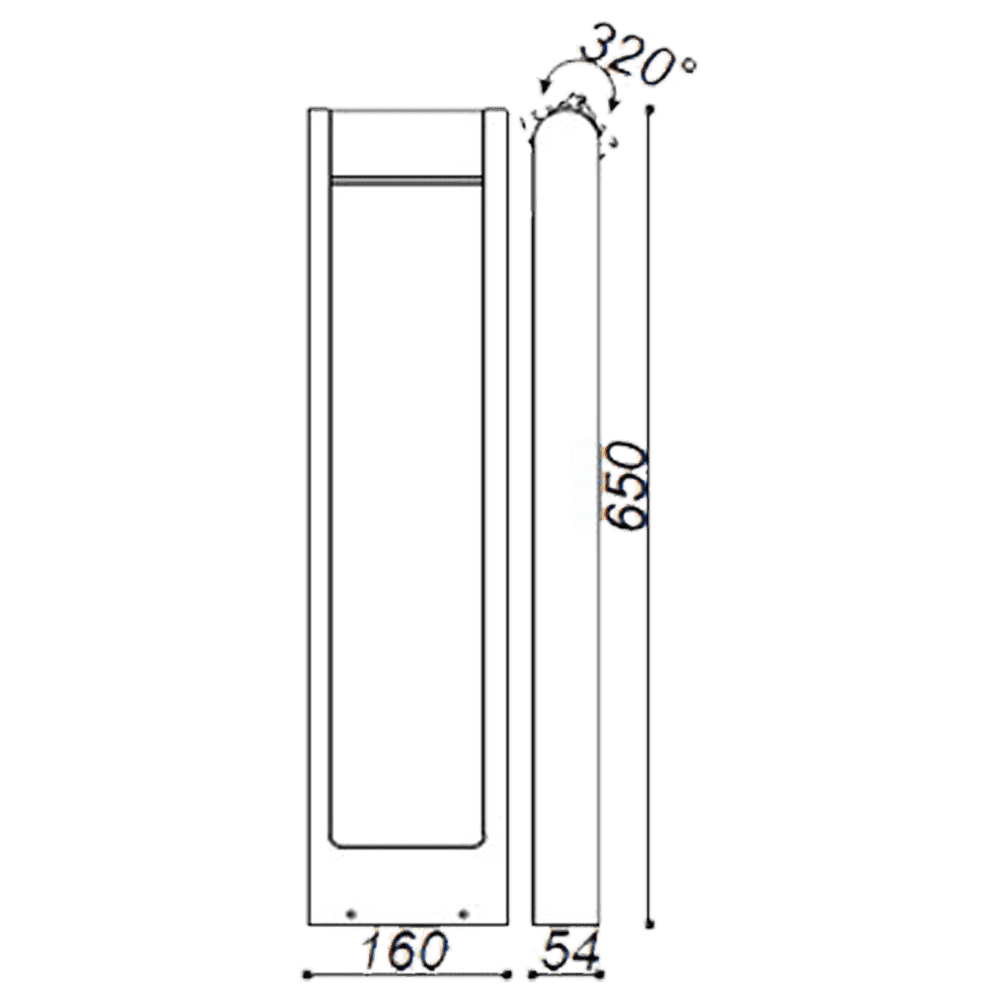 CD56 8W Low Voltage LED Rectangular Adjustable Bollard Landscape Pathway Lighting.