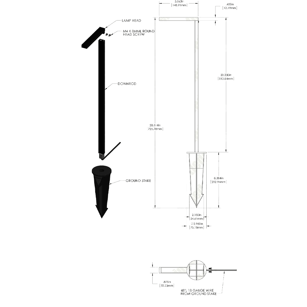 CD57 Aluminum LED Rectangular Bollard Path Light.